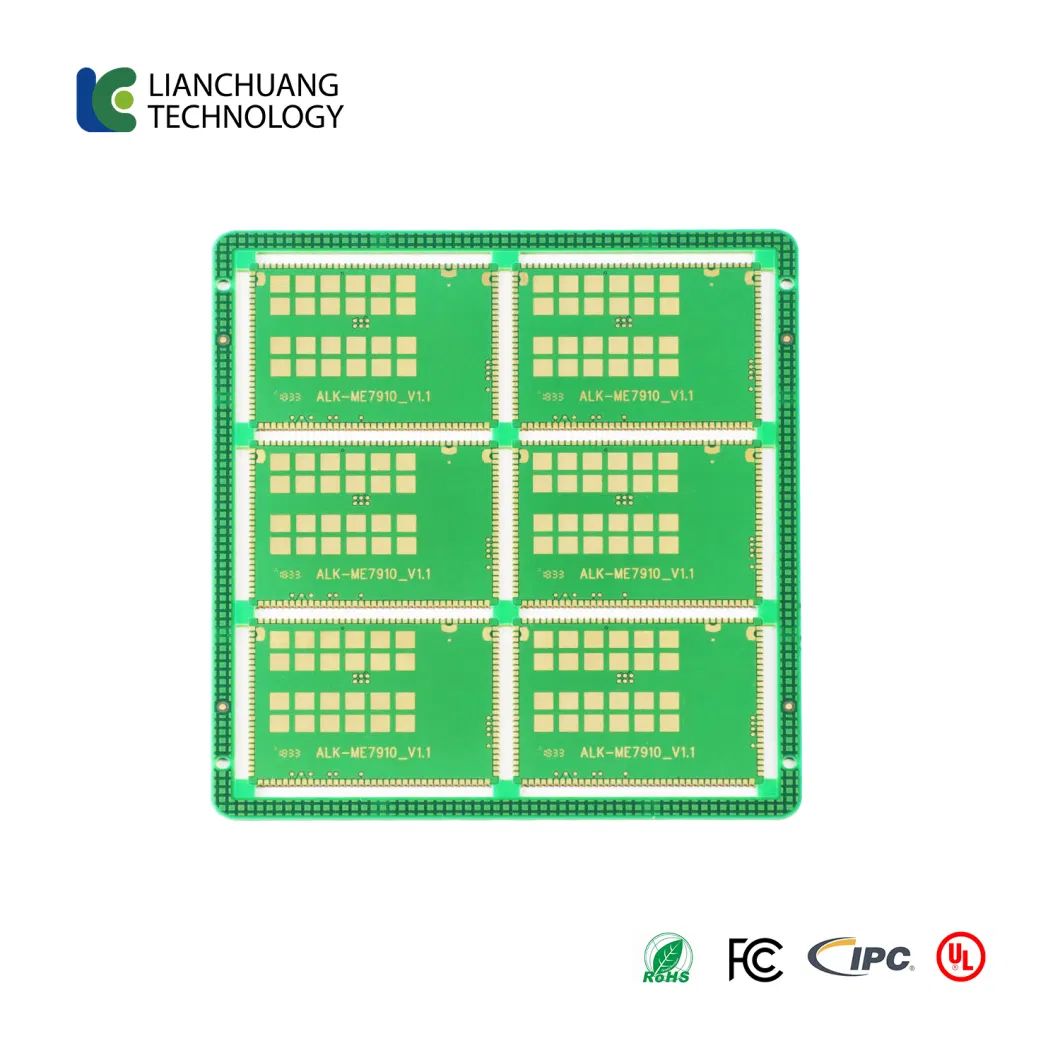 HDI PCB 6-Layer First-Order Half-Hole Communication Module, Immersion Gold + OSP, Selective Gold,